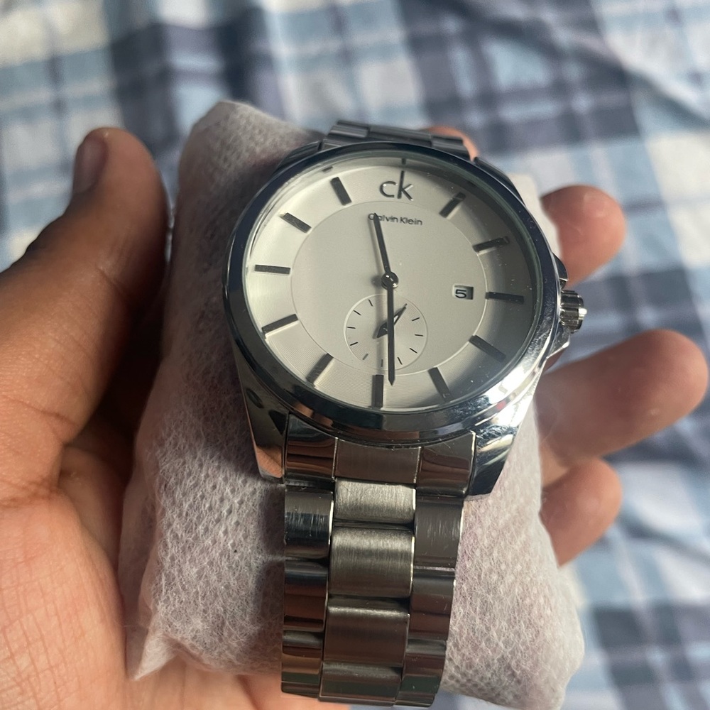 Calvin Klein Stainless Steel Watch with White Dial